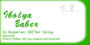 ibolya baber business card